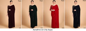 Aayaa Aaradhna 2 New Stylish Party Wear Velvet Heavy Saree Collection